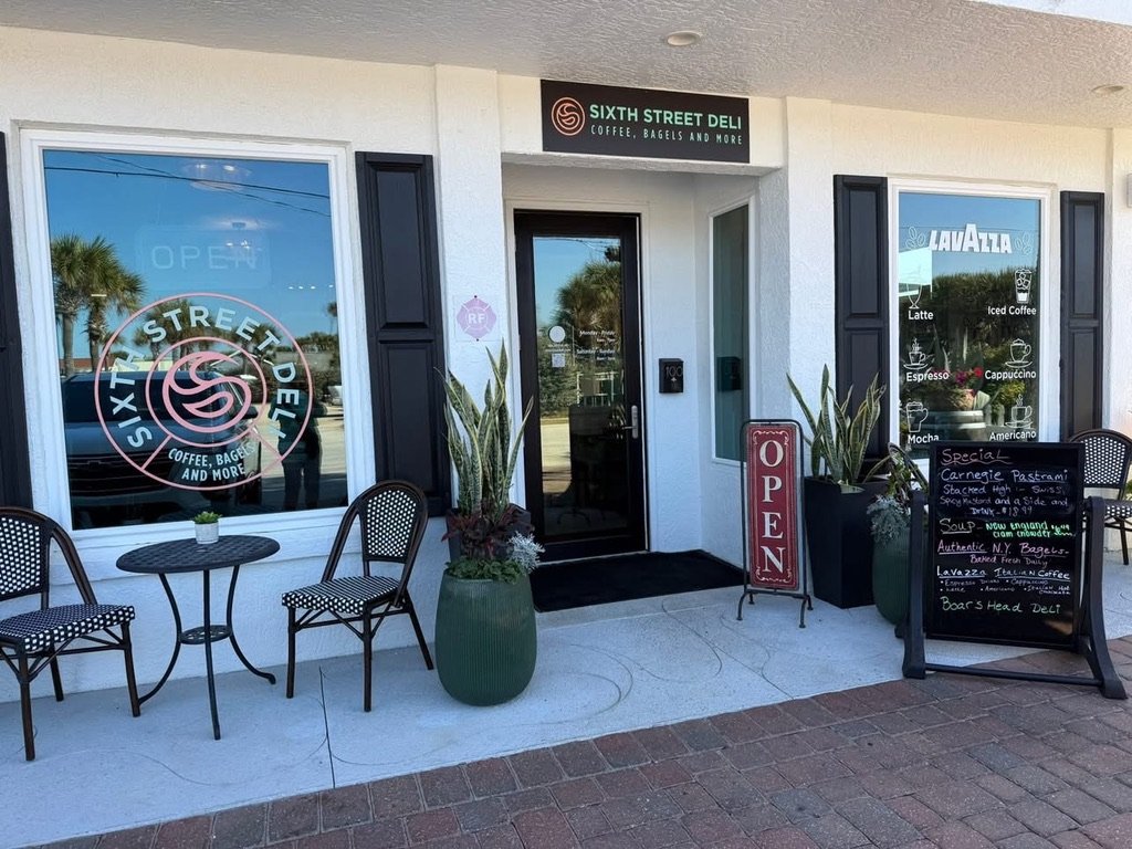 Sixth Street Deli Flagler Beach breakfast sandwich and coffee