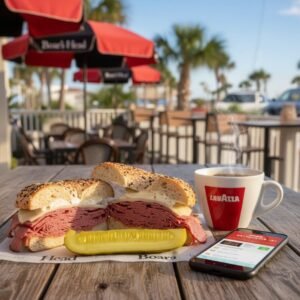 Sixth Street Deli Flagler Beach breakfast sandwich and coffee